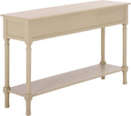 SAFAVIEH Home Collection - Landers Sand Console Table with 3 Basket Drawers and 1 Shelf, Farmhouse Accent Entryway Table (CNS5711G)