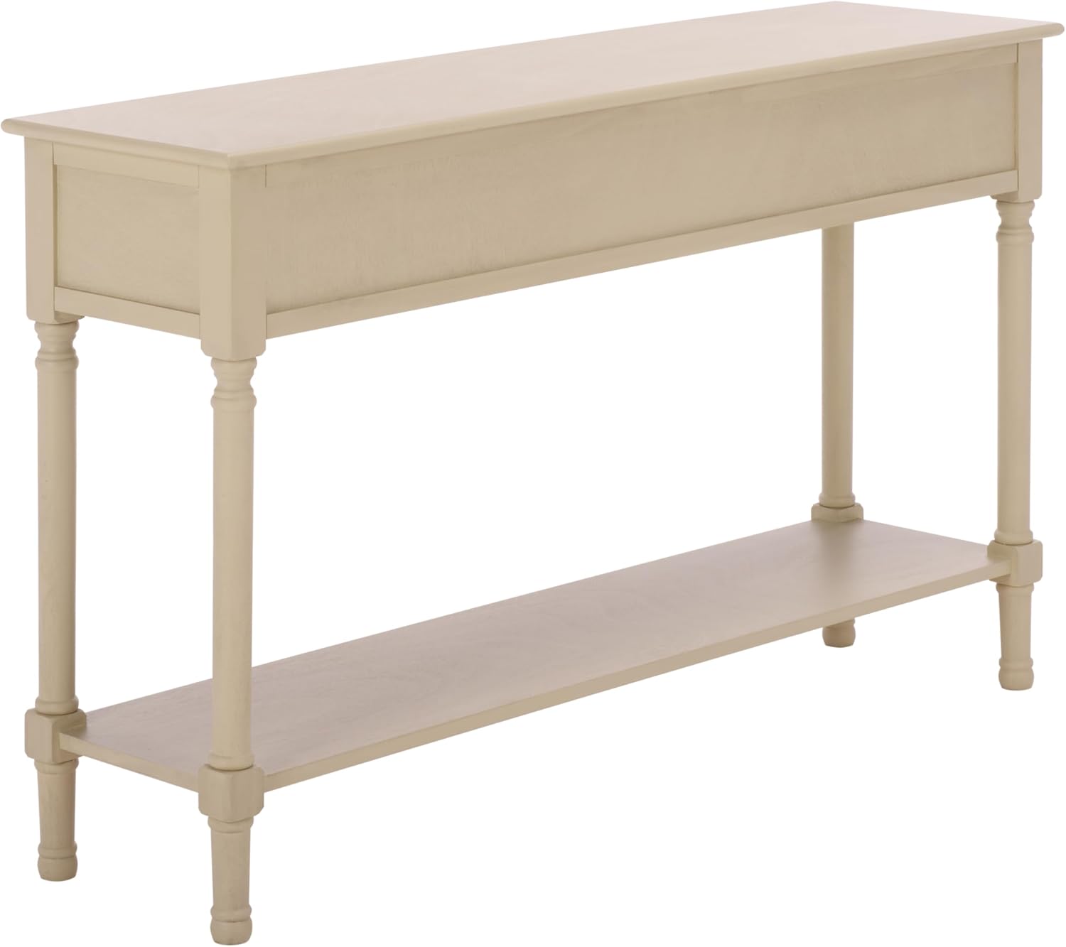 SAFAVIEH Home Collection - Landers Sand Console Table with 3 Basket Drawers and 1 Shelf, Farmhouse Accent Entryway Table (CNS5711G)