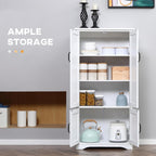 Farmhouse Kitchen Pantry Cabinet, 48.5" Tall Storage Organizer, White Cupboard