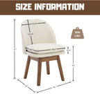 ROCITY Swivel Dining Chairs Set of 2, Beige Linen Kitchen Chairs with Solid Wood Legs, Mid Century Modern Upholstered Dining Room Chair Armless Accent Chair for Kitchen/Restaurant