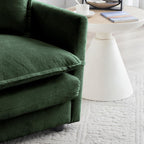 Chenille Ottoman Footrest for 2, 3, and 4 Seater Sofas, Green (Green + Chenille + 1 Seat-1)