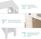 Lufeiya White L Shaped Computer Desk with Drawers & Storage Shelves, 47 Inch Corner Reversible Desk with Power Outlet for Home Office Bedroom, L-Shaped Teen PC Desks with Fabric Drawer, White