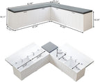L Shaped Corner Storage Bench with Cushion,Modern Kitchen Breakfast Nook Bench with Storage,Flip-Top Shoe Storage Bench for Entryway,Hallway,Living Room,White