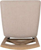 Linon Triena X Back Neutral Greywash Wooden Fully Assembled Folding 24 Inch Seat Height Counter Stool with Beige Upholstered Seat
