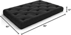 Nirvana Futons Extra Thick Premium 10-Inch Queen Futon Mattress, Black Twill - Made in USA