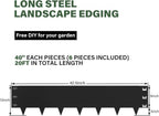 6-Pack Metal Landscape Edging,12 inch Depth 20 ft Total Length,Black Powder Coated Metal Edging for Landscaping,Yard, Garden, Lawn