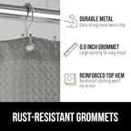 GORILLA GRIP Waffle Shower Curtain, Thick Weighted Fabric, 72x78, Wrinkle and Rust Resistant, Classic Hotel Quality Design, Heavy Duty Long Curtains for Bathroom Showers, Bath Tubs, Machine Wash, Gray