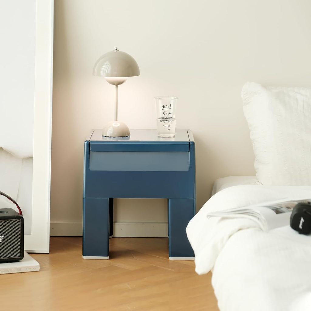 Colorful ABS Plastic Nightstand Detachable Storage Side Table Stool | Tool-Free Assembly, Eco-Friendly Plastic, Detachable Legs, 230 Lbs Load, Bedroom, Living Room, Bathroom, Outdoor & Pool Use