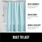 GORILLA GRIP Waffle Shower Curtain, Thick Weighted Fabric, Wrinkle and Rust Resistant, Classic Hotel Quality Design, Heavy Duty Long Curtains for Bathroom Showers Bath Tubs Machine Wash 72x72 Spa Blue
