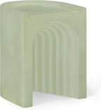 Meridian Furniture 646Green-ET Avenda Collection Art Deco End Table with Finished Concrete that can be Used for Indoors or Outdoors, 14.25" W x 14.25" D x 18.75" H