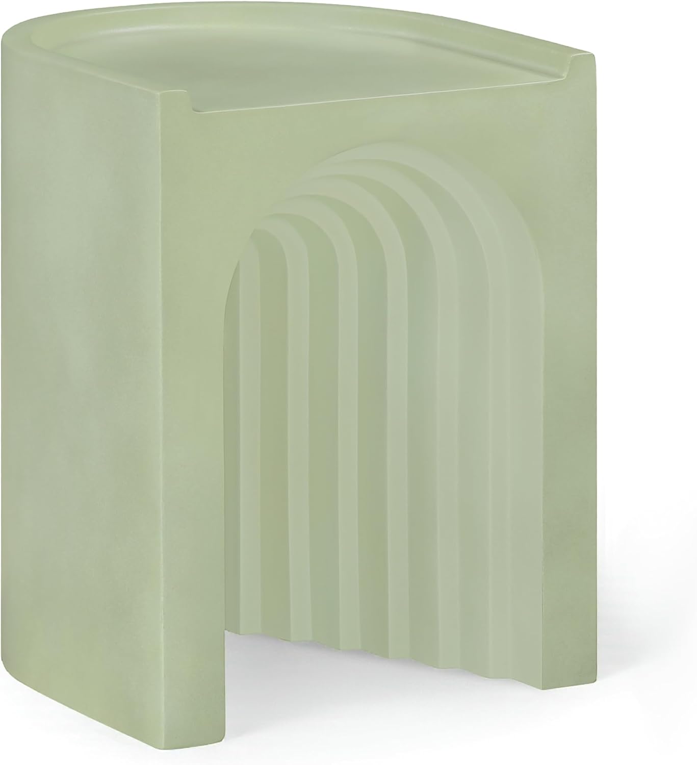 Meridian Furniture 646Green-ET Avenda Collection Art Deco End Table with Finished Concrete that can be Used for Indoors or Outdoors, 14.25" W x 14.25" D x 18.75" H