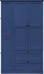 71" Tall Kitchen Pantry Storage Cabinet with 3 Pull Out Trays & 2 Large Drawers, Farmhouse Storage Cabinet Cupboard with 6 Doors and Side Cabinets, Pantry Cabinet for Kitchen, Dining Room, Blue