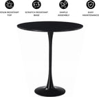 LeisureMod Bristol Collection 35" Round Bar Height Table, Modern MDF Top Pub with Black Pedestal Base, Bistro Cocktail Table for Kitchen, Dining Room, Cafe, Restaurant & Home Bar, Black
