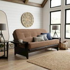 Starlight Canyon Home Brown Futons with 100% Polyester Fabric, Durable Frame, Stylish and Comfortable for Living Room, Guest Room, Modern Home Decor