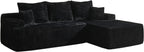 96" Cloud Sectional Couches for Living Room, L Shaped Couch with Deep Seat, Memory Foam Sofa in A Box No Assembly Required, Black
