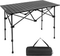 Byliable Folding Camping Table, Portable Aluminum Adjustable Height, Black | Roll-Up Camp Lightweight table with Carry Bag, 9 lb Weight, 21.7"-29.5" Height, Outdoor for Camping, Picnic and BBQ