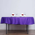 Efavormart Round Tablecloth, 90 Inch Stain & Wrinkle Resistant Washable Table Cloth, Decorative Polyester Fabric Table Cover for Banquet, Wedding, Dining- Purple