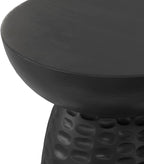 SIMPLIHOME Boyd 13" Wide Solid Wood Round End Table in Black