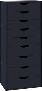 Naomi Home Bianca 9-Drawer Vertical Office File Cabinet - Gray | 9 Spacious Drawers • Tall Vertical Design • Smooth Drawer Operation • Spacious Top Surface • Office Organization