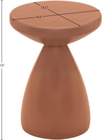Meridian Furniture 99026Terracotta-ET Anika Collection Modern | Contemporary Side Table with Matte Terracotta Finish Iron Metal, 14.5" W x 14.5" D x 19" H, Terracotta