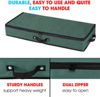 Wrapping Paper Storage Container | Under Bed Gift Wrap Organizer for 30 Inch Rolls | 31”x13.5”x4.5” | 600D Oxford Material | Box Holder with Pockets for Ribbon, Bows, and Accessories (Green)