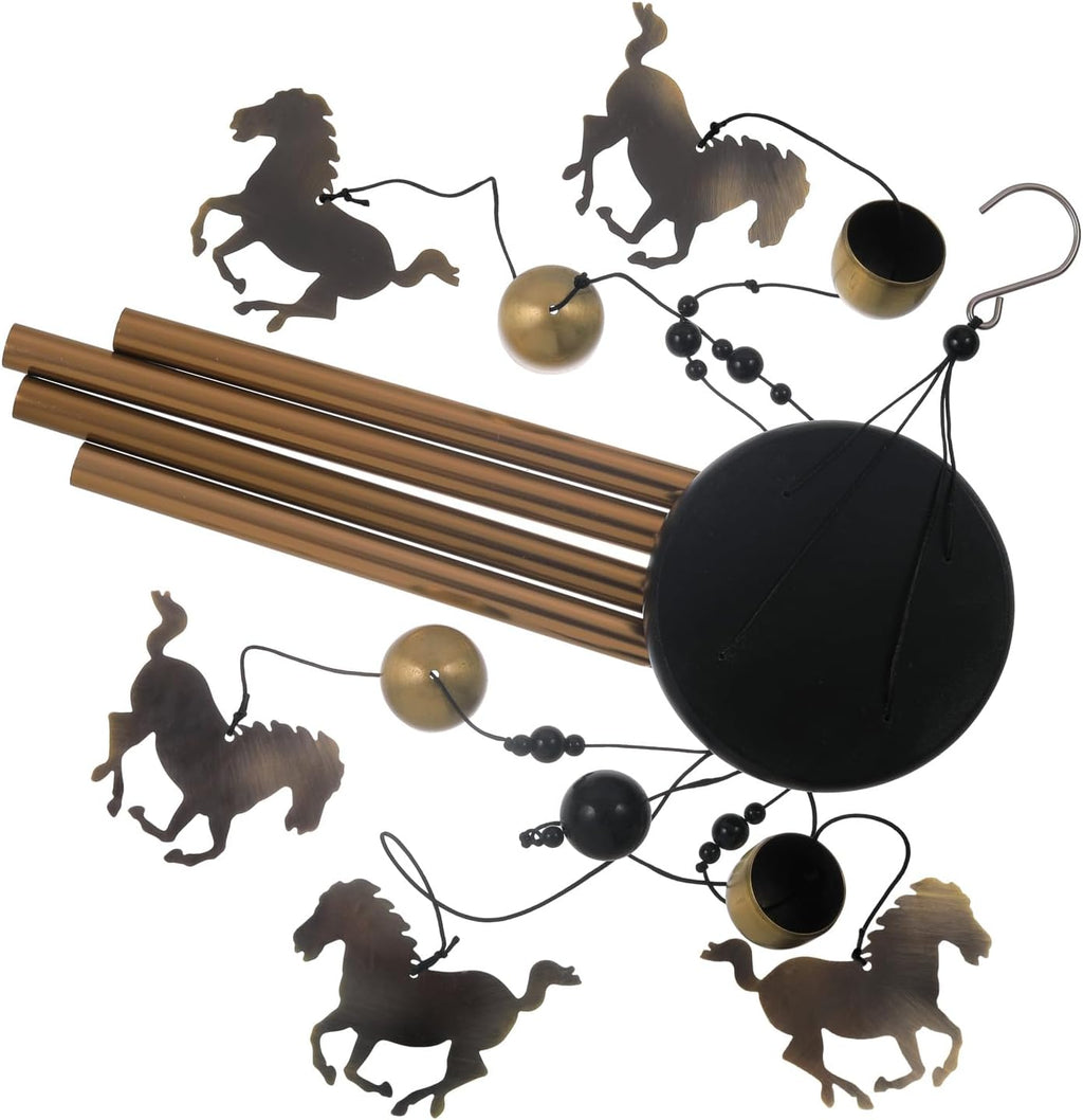 Horse Wind Chimes Outdoor Decor - with 4 Tubes 4 Bells 5 Horses Wind Chime, Mobile Romantic Horse Wind Catcher, Garden Horses Windchimes for Home, Mom Gifts, Balcony, Tree, Festival, Garden Decoration