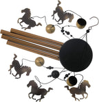 Horse Wind Chimes Outdoor Decor - with 4 Tubes 4 Bells 5 Horses Wind Chime, Mobile Romantic Horse Wind Catcher, Garden Horses Windchimes for Home, Mom Gifts, Balcony, Tree, Festival, Garden Decoration