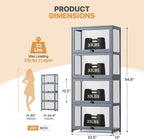 Magshion Display Cabinet, 4-Tier Curio Cabinet with Acrylic Doors | 55" Tall, 33Lbs per Shelf, Flip-up Door w/ Hidden Recess, for Collectibles, Living Room, Grey