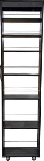 7 Tier Pull-Out Kitchen Pantry Storage Cabinet, 7.8'' Wide Rolling Open Shelf with Handle and Protective Bars for Refrigerator Side Coffee Bar Tight Spaces Home Organization