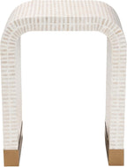 bali & pari Carlyn Beige and White Mother of Pearl Capiz Shell End Table