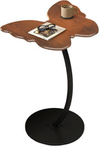 C-Shaped End Table - Small Side Table for Couch, Butterfly Coffee Tables for Small Spaces, End Tables Living Room, Bedroom, Bedside - Walnut Color
