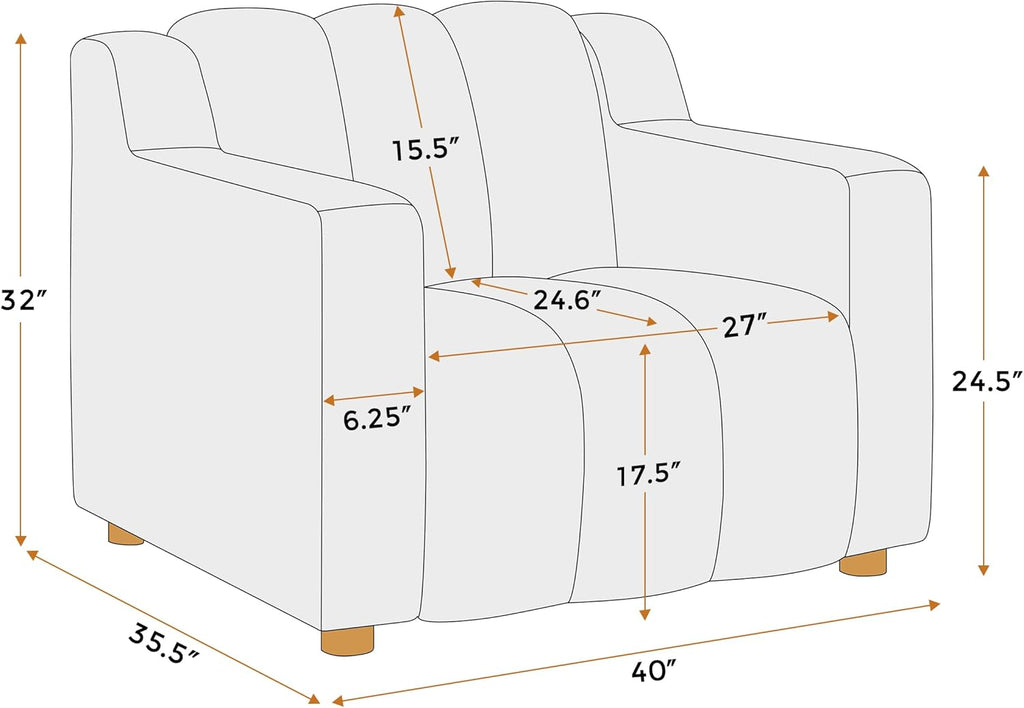 VANOMi Oversized Accent Chair Set of 2, Modern Living Room Chairs, Comfy Boucle Fabric Upholstered Armchair for Bedroom, Office, Waiting Room (Beige)