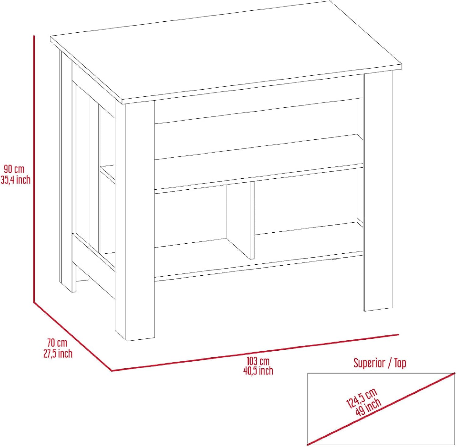 Brookvale 8-Shelf 2-Door 2-Piece Kitchen Set, Kitchen Island and Pantry Cabinet Dark Brown