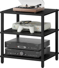 LELELINKY 3-Tier AV Media Player Stand, Stereo Cabinet, Modern Stereo Cabine,Game Console Shelf,Wooden TV Stand,Multifunctional Entertainment Center, Suitable for Home, Conference Room, Black