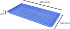 SUNPACK 10" x 20" Heavy Duty Mesh Plastic Seed Starting Tray, Blue, 1" (Pack of 30) - Ensures Water Drainage and Aeration, Perfect for Greenhouses or Indoor Gardening
