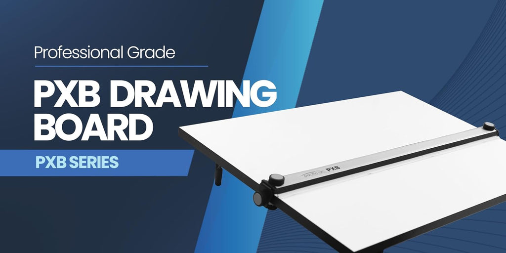 Pacific Arc Table Top Drawing Board with Parallel Bar, White, 30 inches by 42 inches