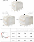 Toaster Cover 4 Slice Cream Stripes Toaster Oven Cover with Pockets White Vertical Striped Dustproof Bakeware Protector Small Kitchen Appliance Dust Covers and Fingerprint Protection for Women