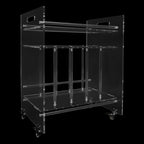 Acrylic Record Player Stand, 3 Tier Clear Record Player Stand with Wheels, Record Storage Side Table for Living Room, Bedroom, Office