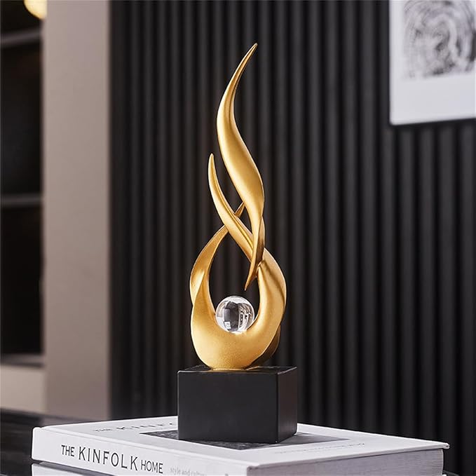 AWNR Abstract Art Deco Decor Statues for Home,Shelves,Table,Living Room, Dining Room,Modern Sculpture Decoraciones of Homes for Sale (Gold D)