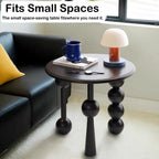 YUNMUAIR-Modern Side Tables Living Room,Black Round End Table for Home Decor,Round Couch Side Table,Modern Nightstand for Bedroom Small Spaces,Easy Assembly,Black
