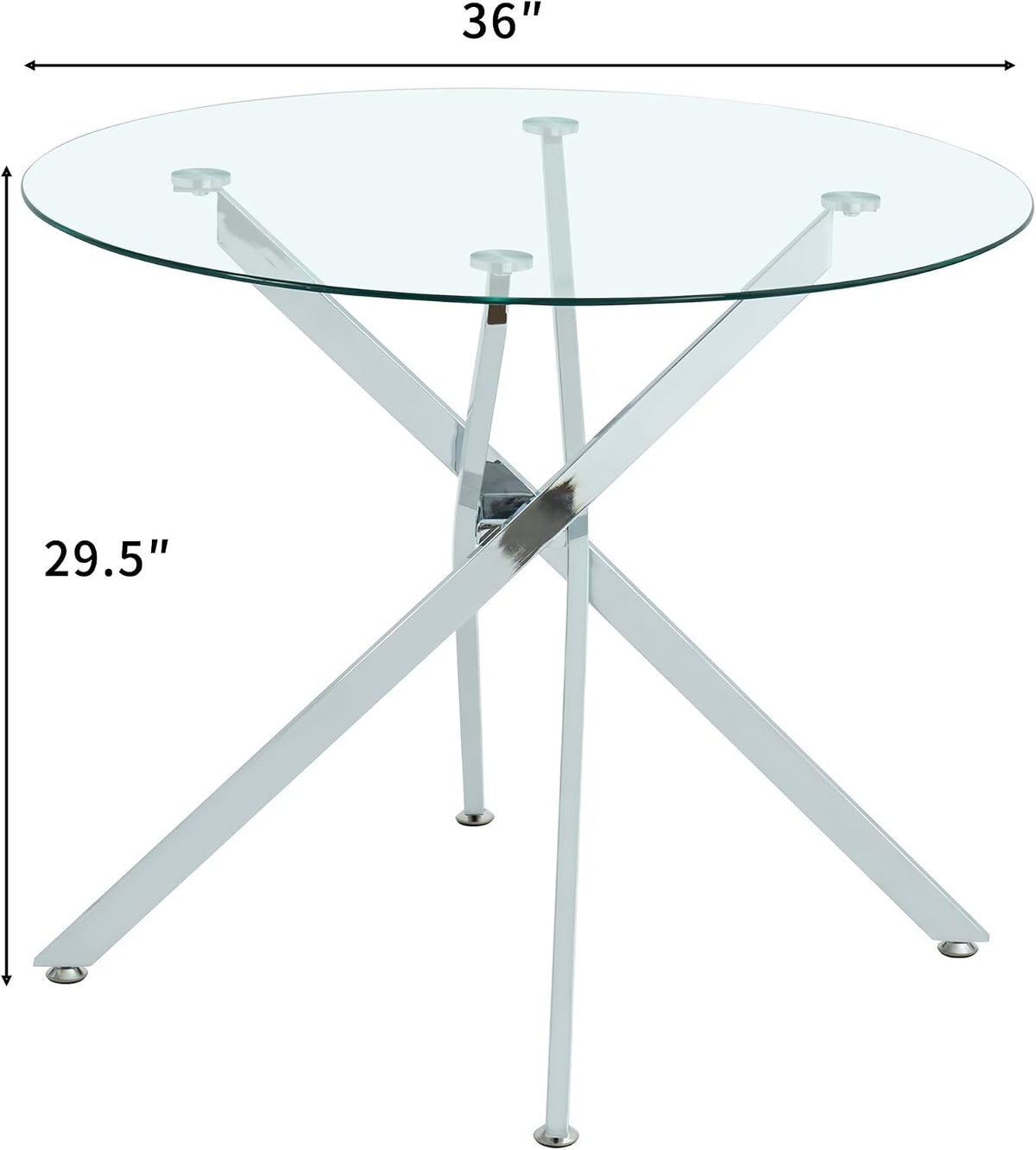 HomVent Round Glass Dining Table Set for 2, Circle Glass Kitchen Table Set Small Dining Room Set with 2 Dining Chairs for Kitchen Dining Room