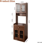 Anwick 71" Kitchen Hutch Pantry Cabinet, Farmhouse Coffee Bar Storage Cabinet with Microwave Stand, Adjustable Shelves, Freestanding Buffet Sideboard Cupboard w/Doors & Drawers