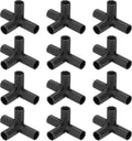 4 Pcs 11mm Greenhouse Frame Building Connectors, 4 Way Right Angle Pipe Fitting for Grape Trellis/Sunscreen Shed/Gardening Plant Stakes, Greenhouse Accessories [Black]