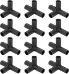 4 Pcs 11mm Greenhouse Frame Building Connectors, 4 Way Right Angle Pipe Fitting for Grape Trellis/Sunscreen Shed/Gardening Plant Stakes, Greenhouse Accessories [Black]
