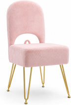 Pink Vanity Chair with Storage and Back for Teens - Faux Fur Makeup Vanity Stool, Foldable Ottoman Seat with Anti-Slip Metal Legs for Girls Bedroom, Dorm, Entryway, Living Room