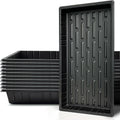 Growing Trays, 1020 Plant Nursery Trays Heavy Duty Seed Starter Flat Seedling Tray for 72/128 Cell Plug Tray Transplant Growing Microgreens (21"×11", 10 Pack, 1.6" Deep, Without Holes)