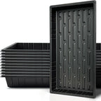 Growing Trays, 1020 Plant Nursery Trays Heavy Duty Seed Starter Flat Seedling Tray for 72/128 Cell Plug Tray Transplant Growing Microgreens (21"×11", 10 Pack, 1.6" Deep, Without Holes)