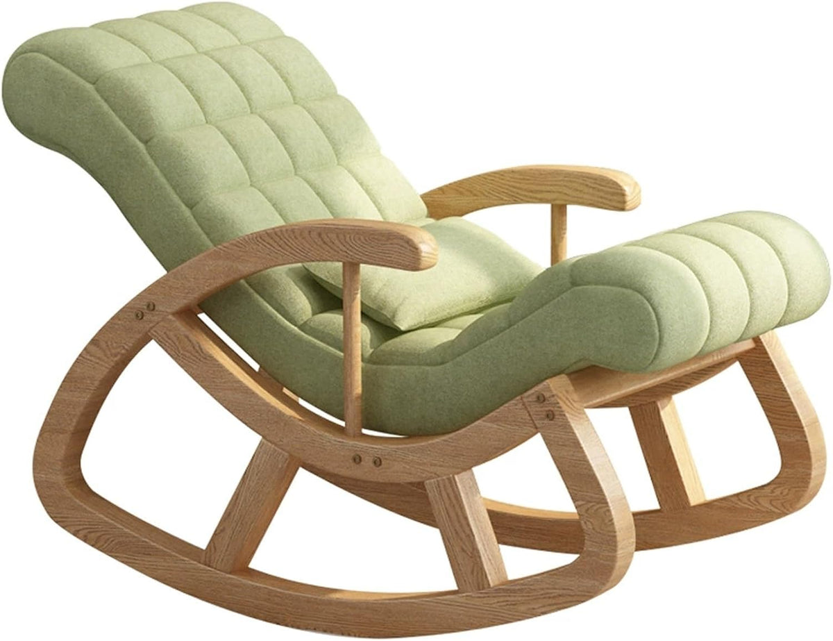 Reading Rocking Chair, Upholstered Glider Armchairs, Reclining Accent Chair with High Backrest, for Living Room Bedroom Balcony Offices
