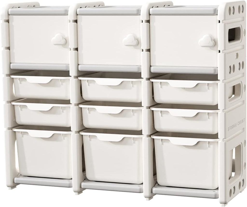 UNICOO Kids Shelves, Children Toy Organizer, Kids Bookshelf and Toy Storage for School, Bedroom, Playroom or Nursery (3 * 4)