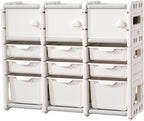 UNICOO Kids Shelves, Children Toy Organizer, Kids Bookshelf and Toy Storage for School, Bedroom, Playroom or Nursery (3 * 4)